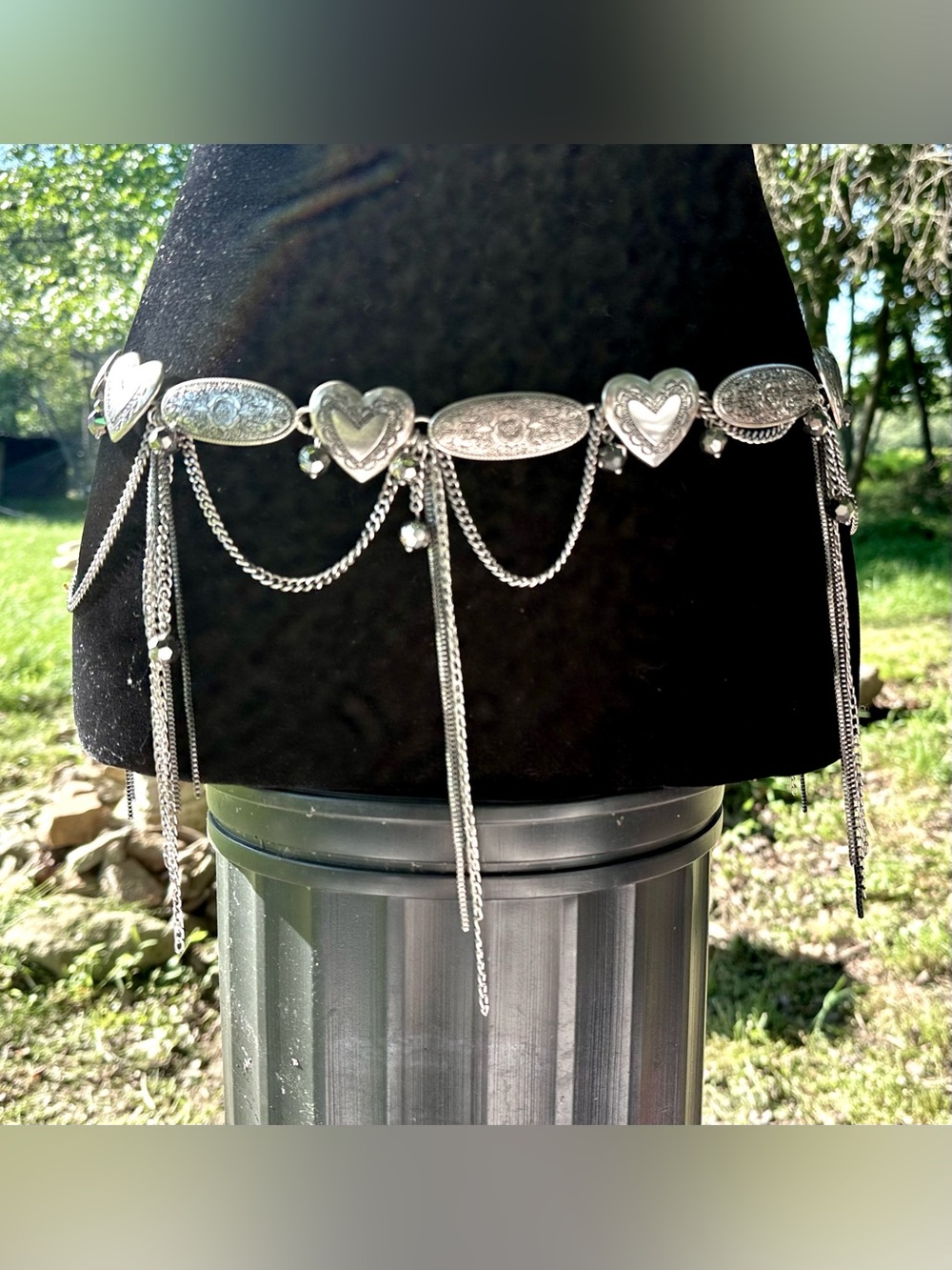 Zara Silver Heart Chain Belt - Picture 6 of 6